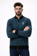 Cardigan con zip da uomo 100% lana merino - caldo, morbido e confortevole