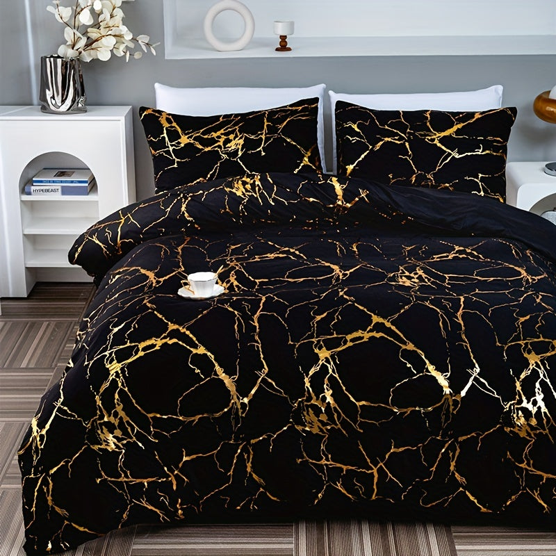 home & garden : DreamScape - Luxe Dekbedovertrekset - Wit in Zwart van Pantino