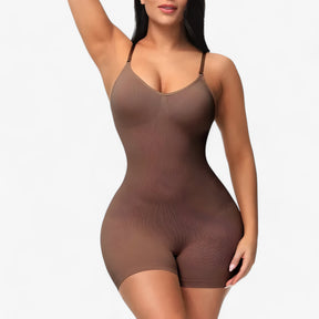 Shapewear Bodysuit : Afslankpak voor Dames - Zwart Panty in Bruine kort van Pantino
