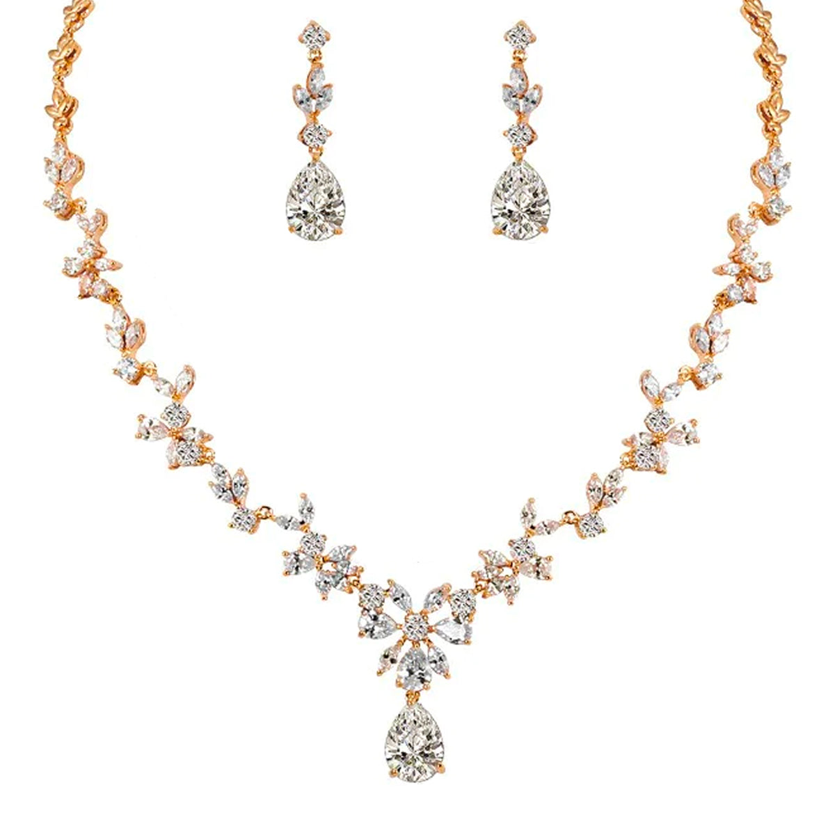Jewelry Set : Dames Kristallen Juwelen Set - Goud in Goud van Pantino