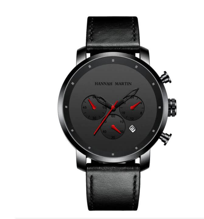watches : Horloge Heren Bruin-Rood - Chronograaf in Zwart-rood van Pantino