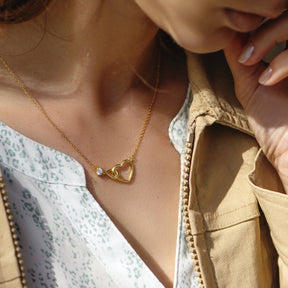 Necklace : DualHearts - Twee Harten, Één Liefde - Goud in van Pantino