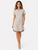 Dames Jurk van 95% Polyester en 5% Spandex met Korte Mouwen