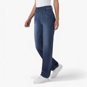Pants : Dames Broek Zwart Hoge Taille met Elastische Band - Comfortabel & Stijlvol in van Pantino