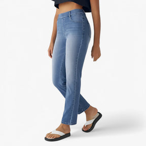 Pants : Dames Broek Zwart Hoge Taille met Elastische Band - Comfortabel & Stijlvol in van Pantino