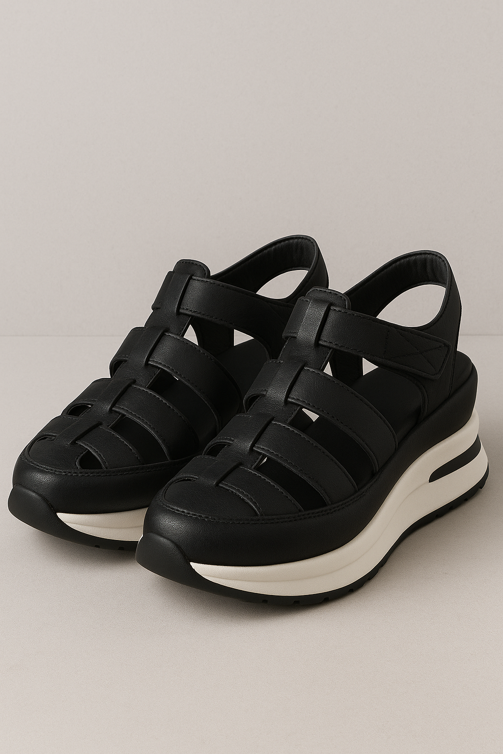 Sandals : Dames Comfortabele Antislip Sandalen - Wit in Zwart N van Pantino