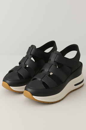 Sandals : Dames Comfortabele Antislip Sandalen - Wit in Zwart M van Pantino
