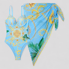 Swimsuit : Dames Elegant Badpak met Comfortabele Pasvorm - Blauw in Lichtblauw van Pantino