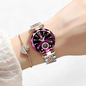 Dameshorloges : Dames Elegant Roestvrij Stalen Horloge - Goud Blauw in van Pantino