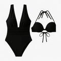 Costume da bagno donna nero - elegante scollo a V
