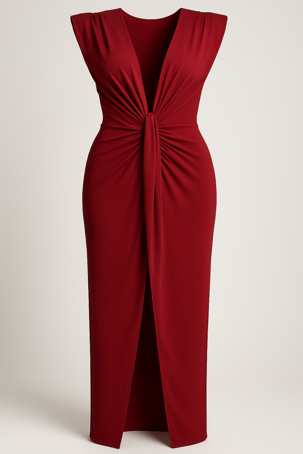 Damesjurken : Rode Dames Jurk met Split - Elegante Maxi Jurk voor Vrouwen in Rood paars One size van Pantino