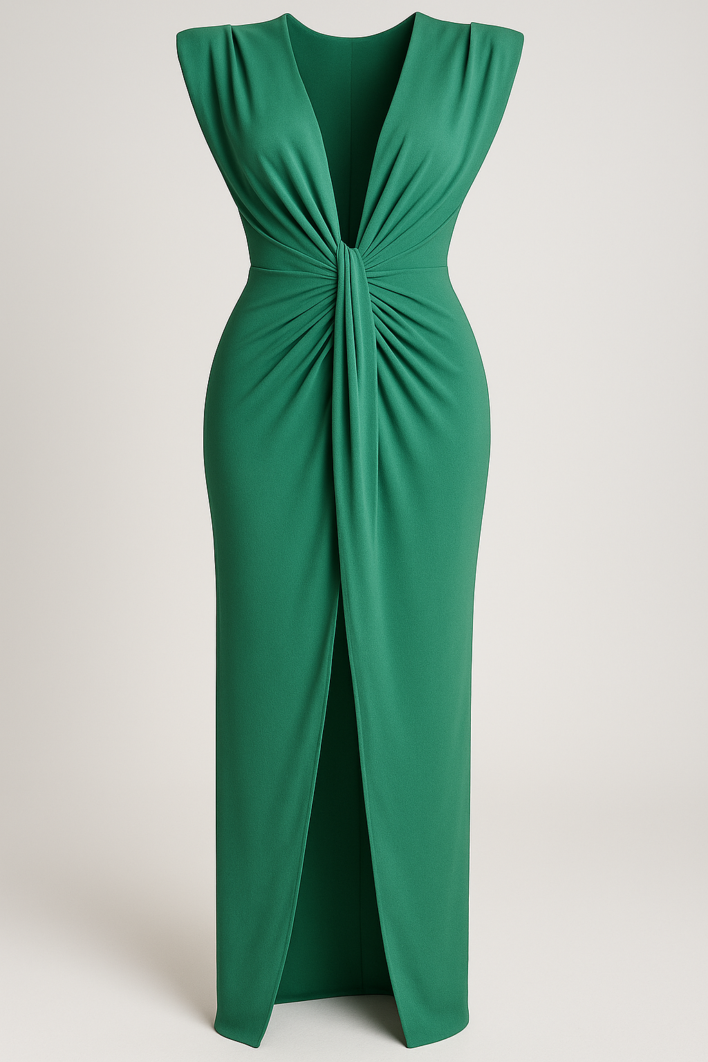 Damesjurken : Rode Dames Jurk met Split - Elegante Maxi Jurk voor Vrouwen in Tiffany groen One size van Pantino