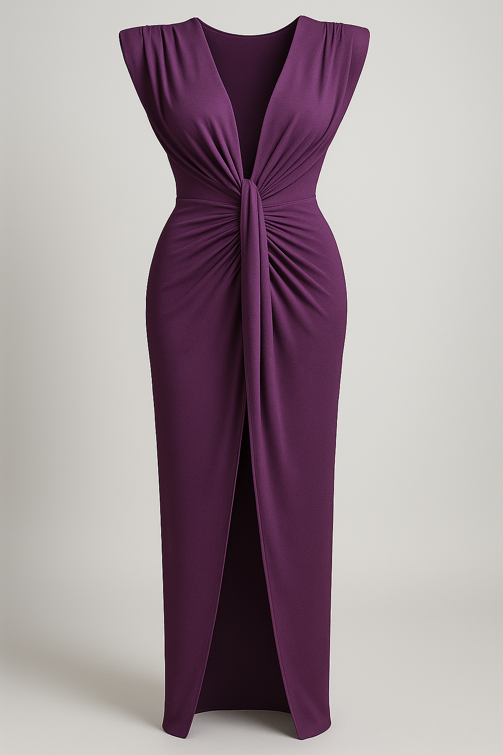 Damesjurken : Rode Dames Jurk met Split - Elegante Maxi Jurk voor Vrouwen in Lila-a One size van Pantino