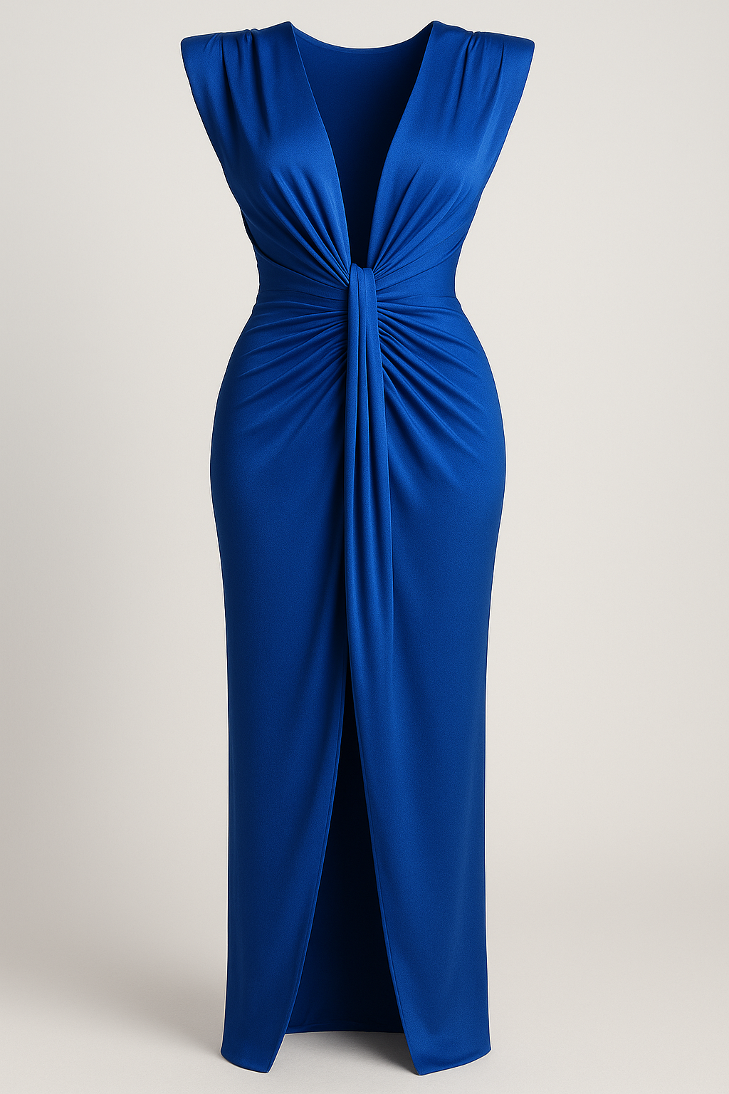 Damesjurken : Jurk Dames Rood - Elegante met Split in Elektrisch blauw One size van Pantino