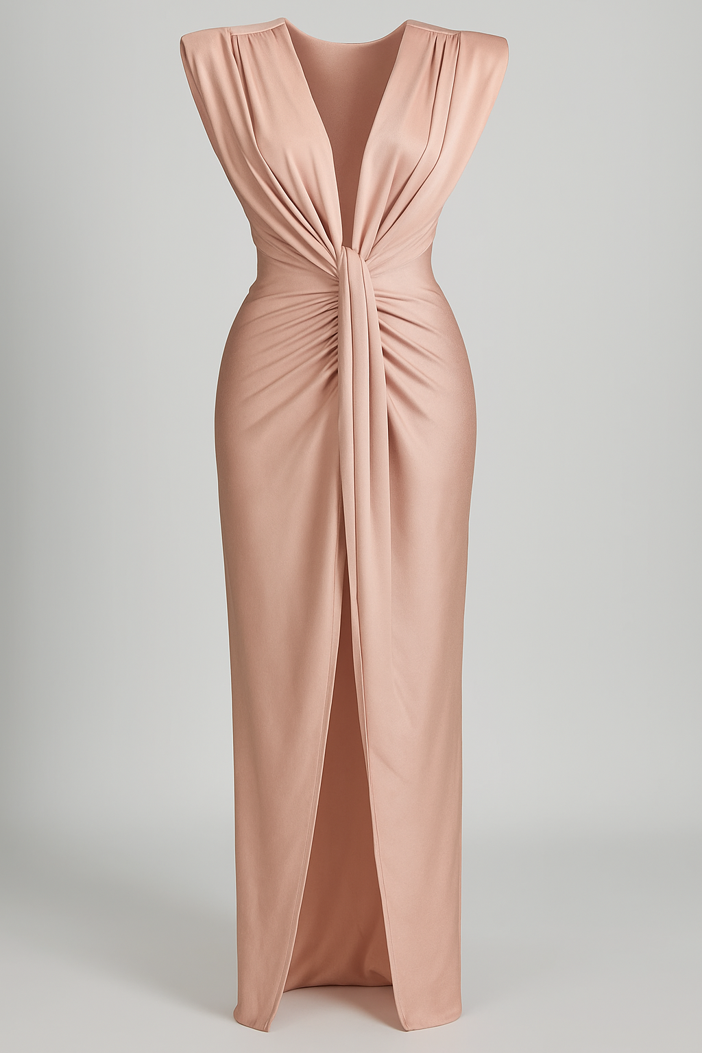 Damesjurken : Rode Dames Jurk met Split - Elegante Maxi Jurk voor Vrouwen in Roze One size van Pantino