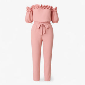 Women Clothes : Dames Elegante Kombinezon met Volantmouwen - Groen in Rosa van Pantino