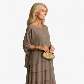 Women's Dress : Maxi Jurk Dames Groen - Elegante Lange A-line in van Pantino