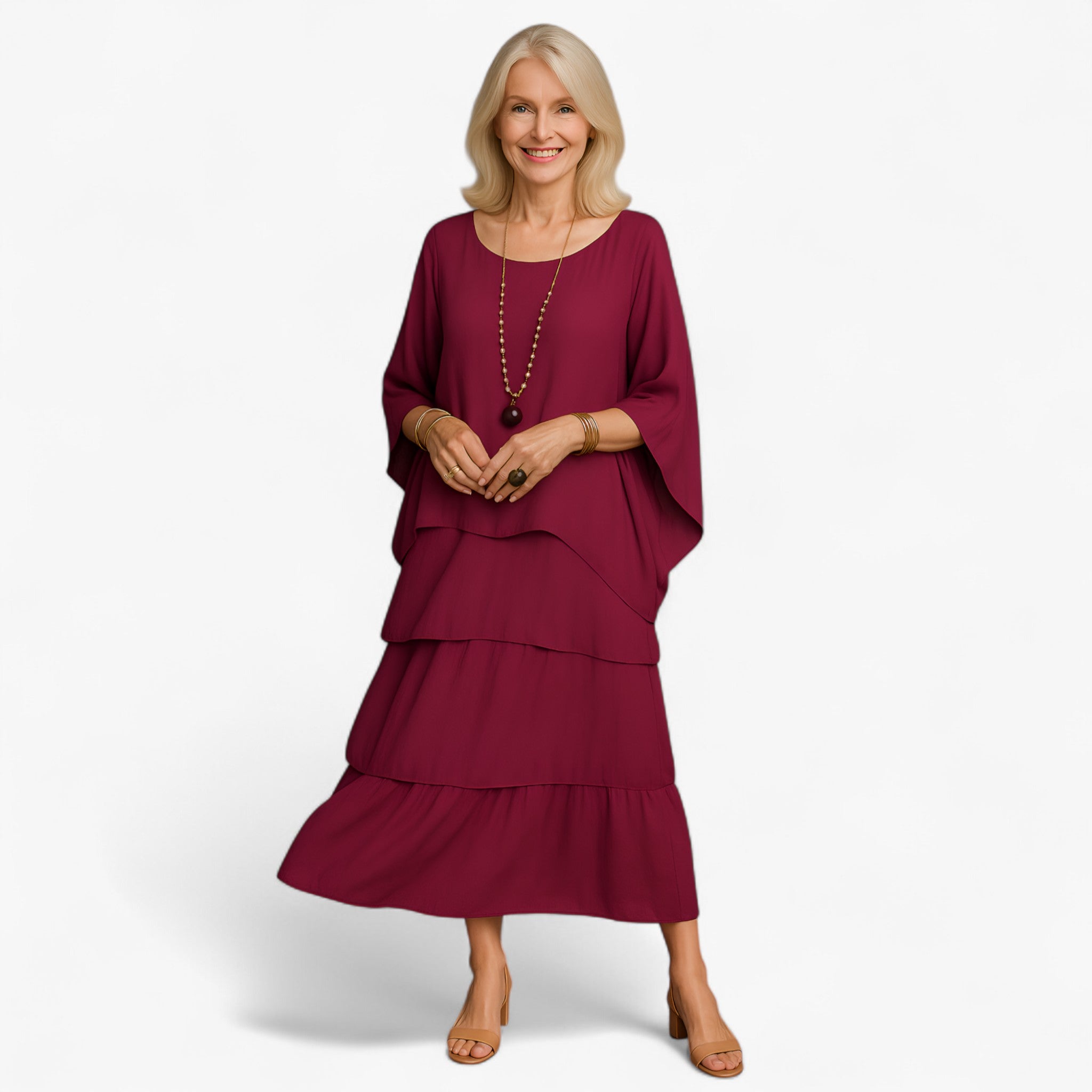 Women's Dress : Dames Maxi Jurk Groen - Elegante Lange A-lijn Jurk voor Vrouwen in van Pantino