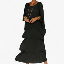 Women's Dress : Maxi Jurk Dames Groen - Elegante Lange A-line in Zwart van Pantino