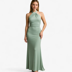 Women's Dress : Jurk Dames Blauw Navy - Elegante Lange in van Pantino