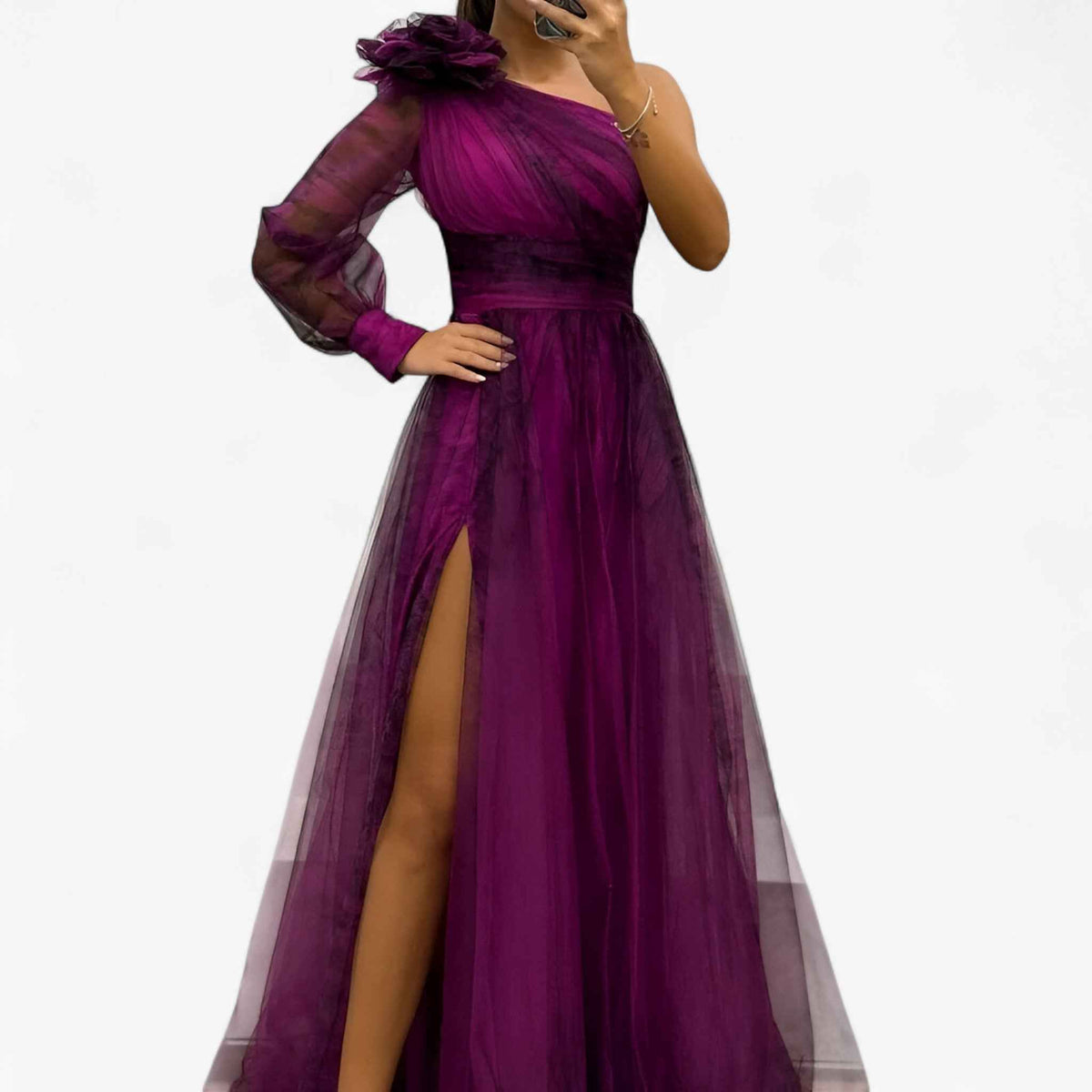 Jurken : Alma | Dames Elegante Lange Maxi Jurk in Paars van Pantinoshop