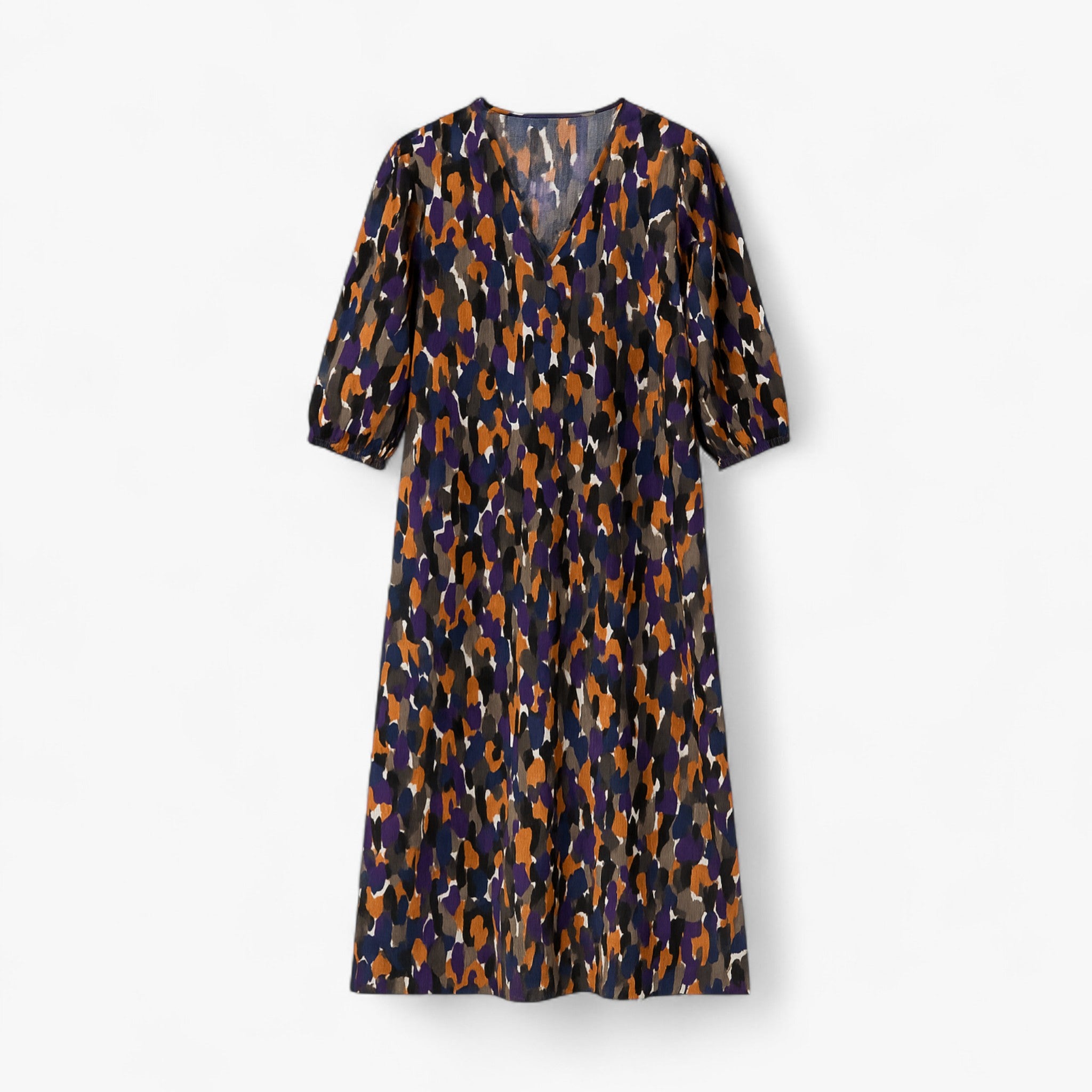 Women's Dress : Maxi Jurk Dames - Elegante Lange Vintage in Multi-Kleur van Pantino