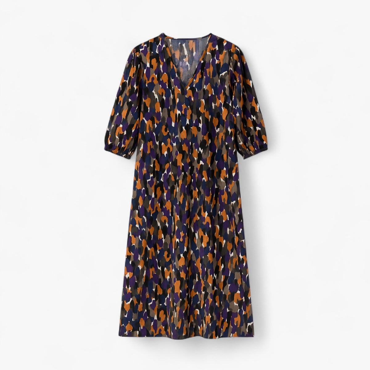 Women's Dress : Maxi Jurk Dames - Elegante Lange Vintage in Multi-Kleur van Pantino