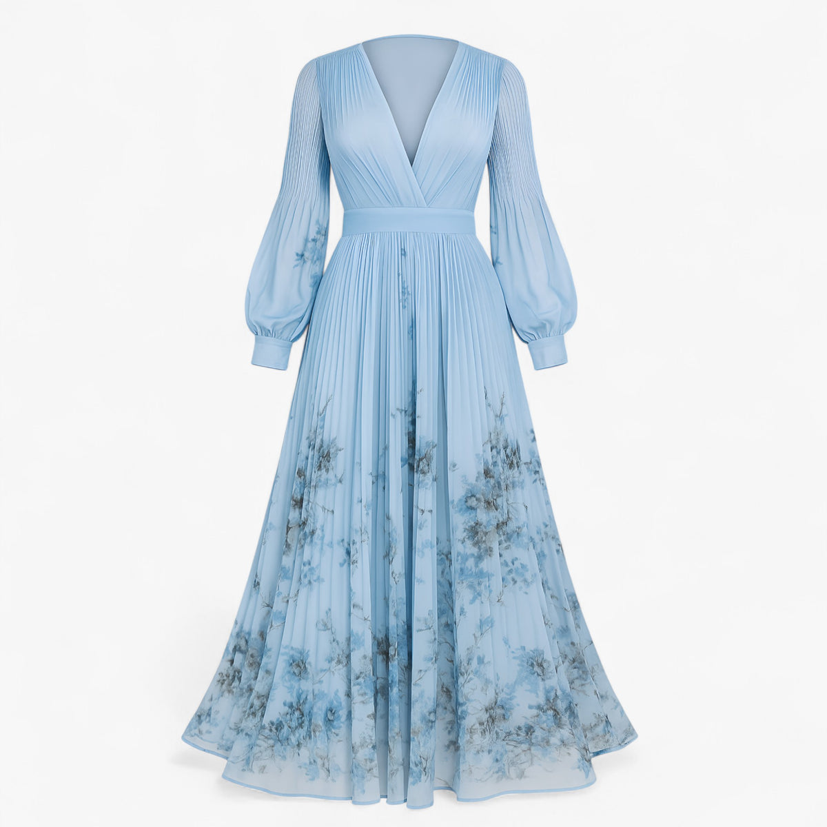 Women's Dress : Maxi Jurk Dames Wit - Elegante Lange Zomerjurk in Blauw van Pantino