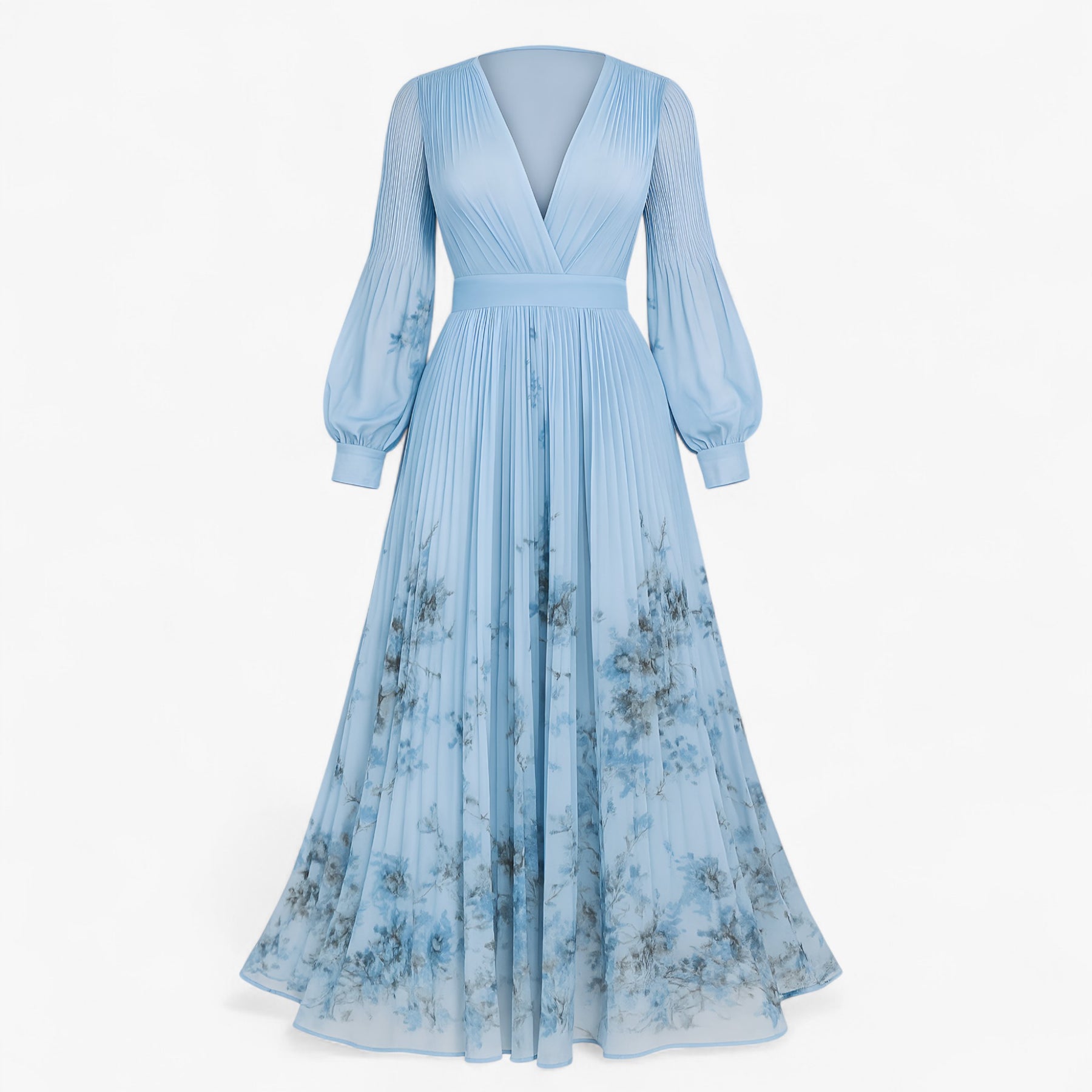 Women's Dress : Maxi Jurk Dames Wit - Elegante Lange Zomerjurk in Blauw van Pantino
