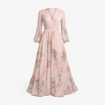 Women's Dress : Maxi Jurk Dames Wit - Elegante Lange Zomerjurk in Roze van Pantino