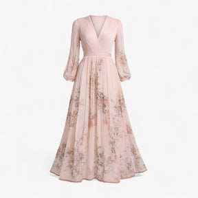 Women's Dress : Maxi Jurk Dames Wit - Elegante Lange Zomerjurk in Roze van Pantino