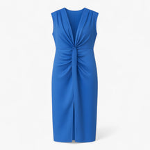 Women's Dress : Maxi Jurk Dames Blauw - Elegante met Split in Blauw Eén maat van Pantino
