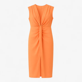Women's Dress : Maxi Jurk Dames Blauw - Elegante met Split in Oranje Eén maat van Pantino