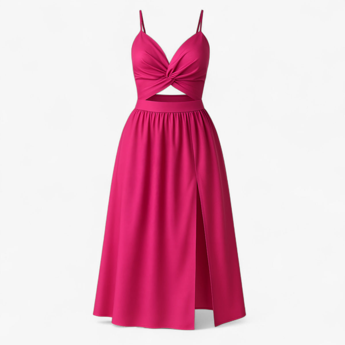 Women's Dress : Midi Jurk Dames Wit - Elegante met Dunne Bandjes in Rosa van Pantino