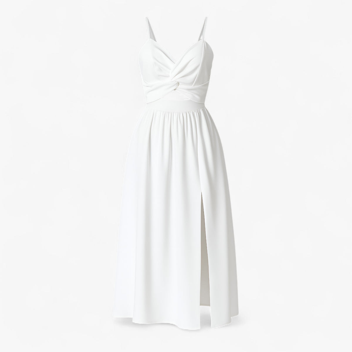 Women's Dress : Midi Jurk Dames Wit - Elegante met Dunne Bandjes in Wit van Pantino