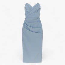 Women's Dress : Midi Jurk Dames Blauw - Elegante met Spleet in Blauw van Pantino