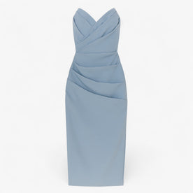 Women's Dress : Midi Jurk Dames Blauw met Spleet - Elegante Pasvorm in Blauw van Pantinoshop