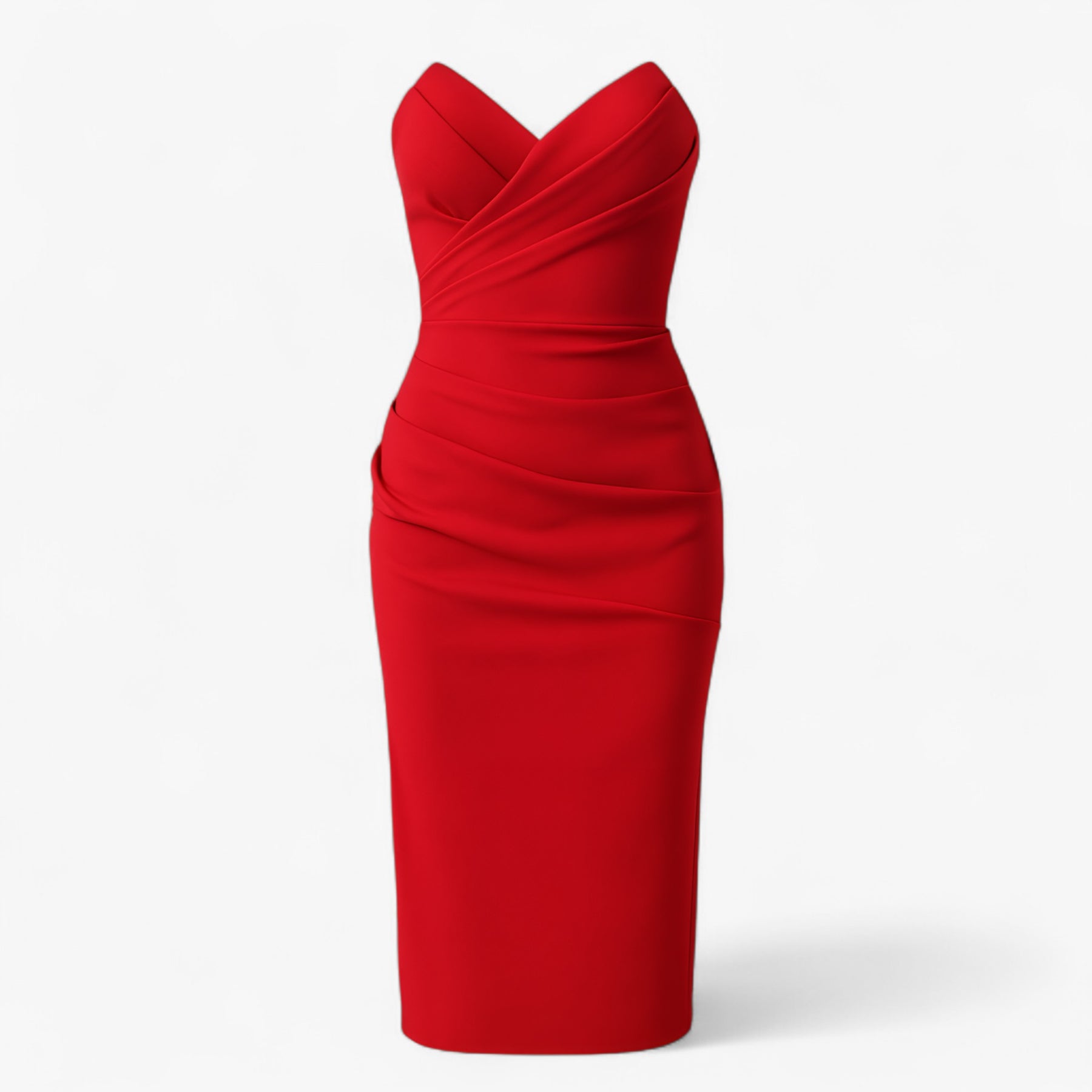 Women's Dress : Midi Jurk Dames Blauw - Elegante met Spleet in Rood van Pantino