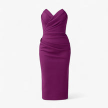 Women's Dress : Midi Jurk Dames Blauw - Elegante met Spleet in Warmroze van Pantino