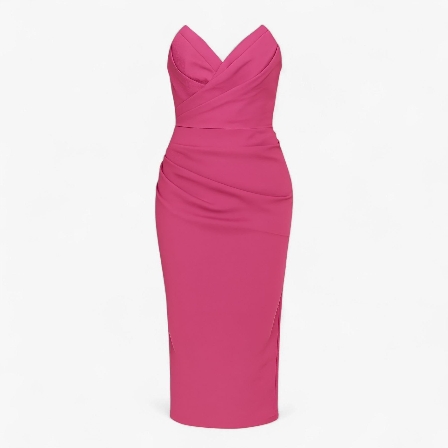 Women's Dress : Midi Jurk Dames Blauw - Elegante met Spleet in Fuchsia van Pantino