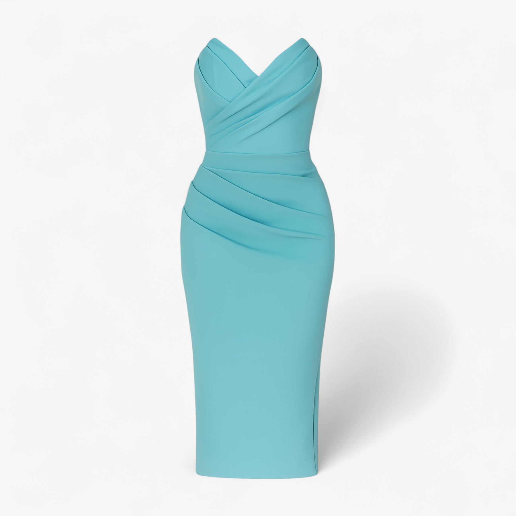 Women's Dress : Midi Jurk Dames Blauw - Elegante met Spleet in Groen van Pantino