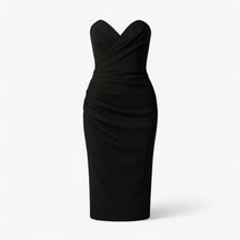 Women's Dress : Midi Jurk Dames Blauw - Elegante met Spleet in Zwart van Pantino