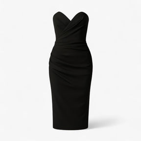 Women's Dress : Midi Jurk Dames Blauw - Elegante met Spleet in Zwart van Pantino