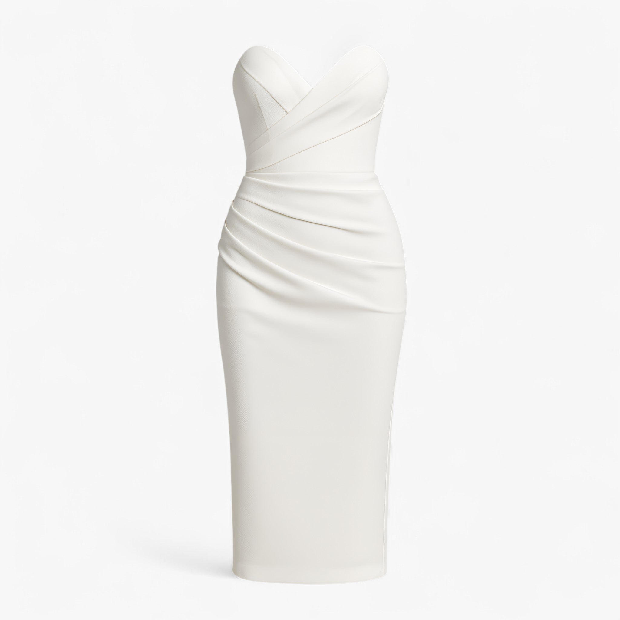 Women's Dress : Midi Jurk Dames Blauw met Spleet - Elegante Pasvorm in Wit van Pantino