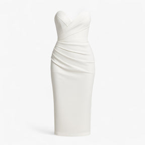 Women's Dress : Midi Jurk Dames Blauw - Elegante met Spleet in Wit van Pantino