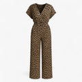 Dames Elegante Tuta met Panterprint - Bruin