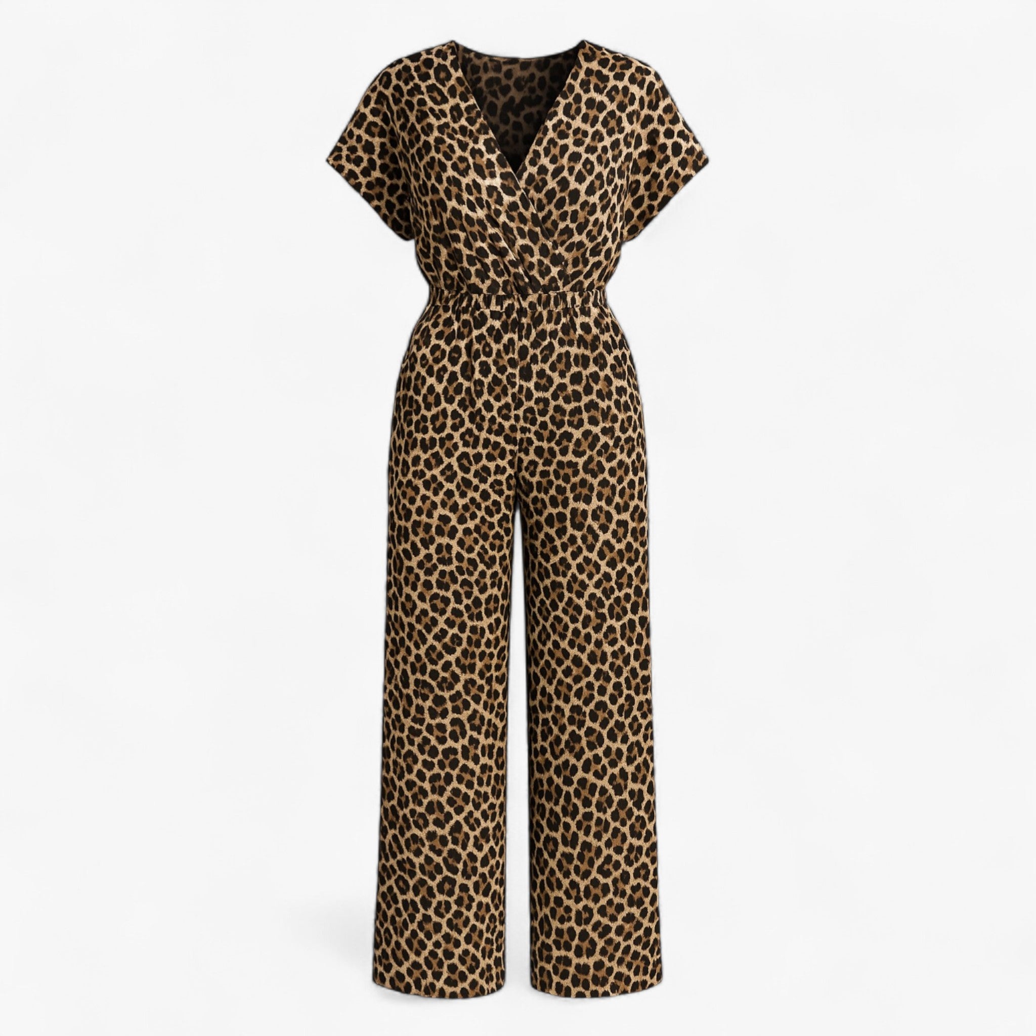 Women's Clothes : Dames Elegante Tuta met Panterprint - Bruin in Bruin van Pantino