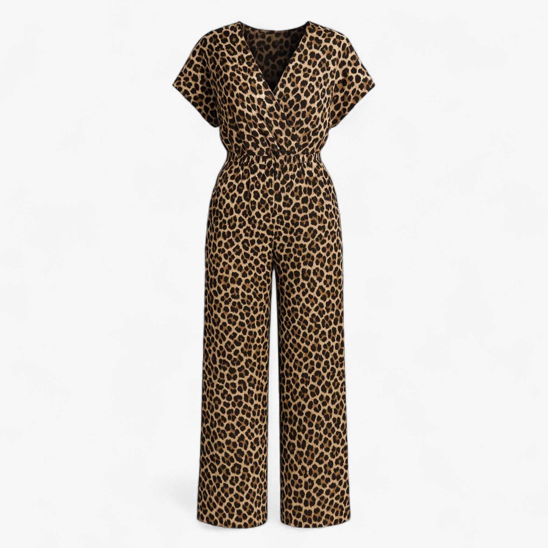 Women's Clothes : Dames Elegante Tuta met Panterprint - Bruin in Bruin van Pantino