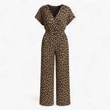 Women's Clothes : Dames Elegante Tuta met Panterprint - Bruin in Bruin van Pantino