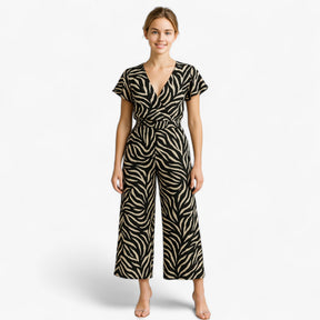 Women's Clothes : Dames Elegante Tuta met Panterprint - Bruin in van Pantino